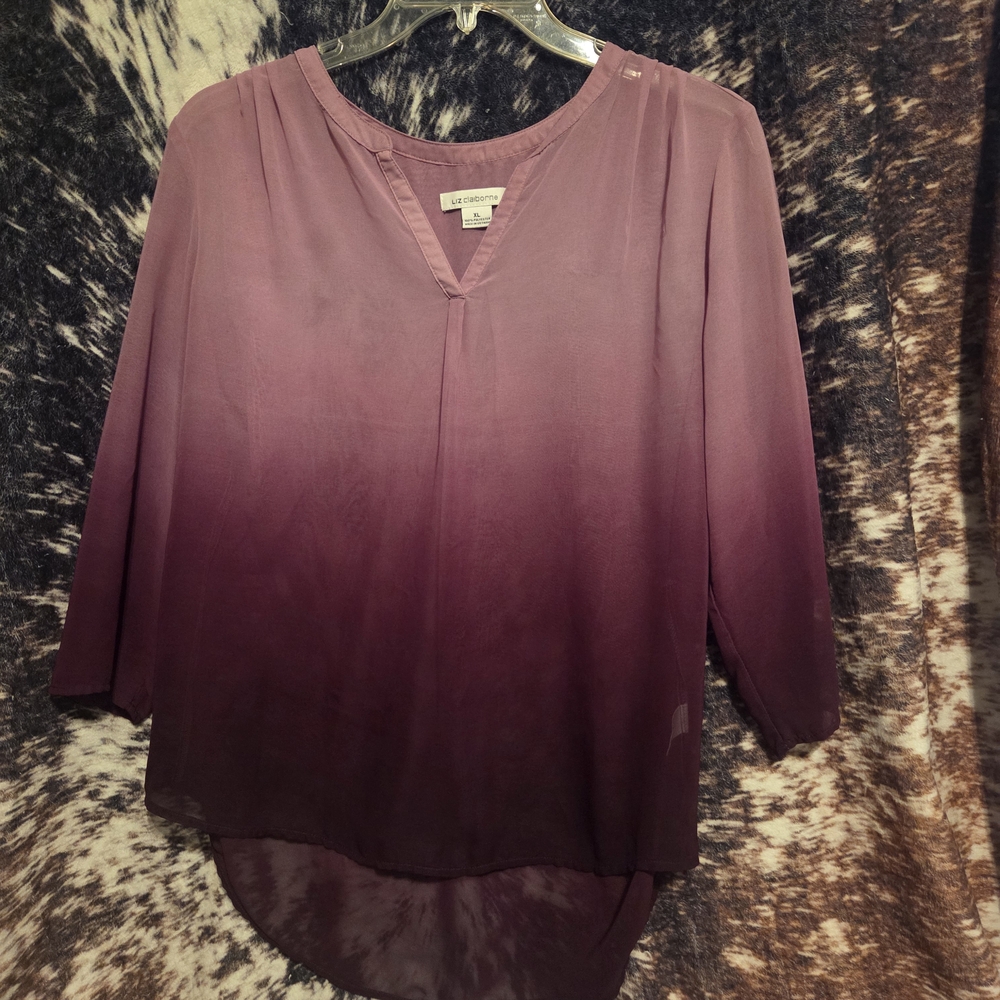 Liz Claiborne Mauve Ombre Blouse